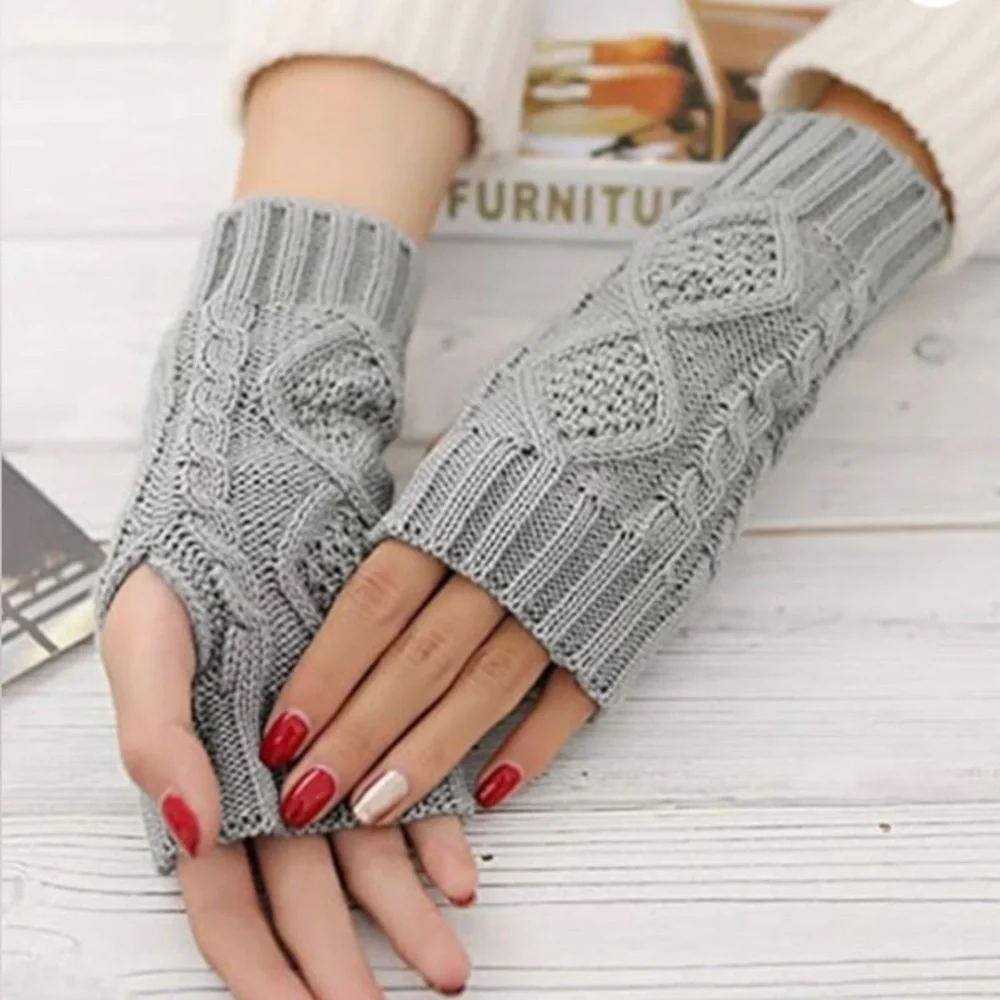 Warm, Cable Knit Fingerless Gloves